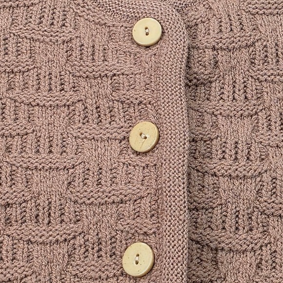 Vintage House of Morrison Pink Textured Knit Cardigan Orlon Sayelle Button Front - Picture 6 of 8